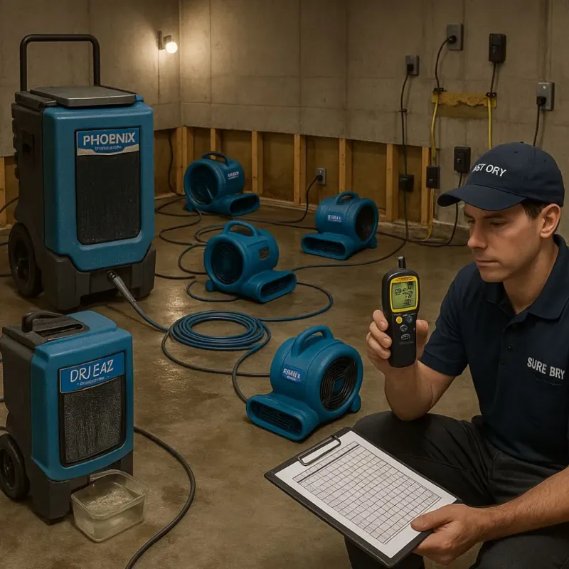 Structural Drying and Dehumidification process in McGovern, PA